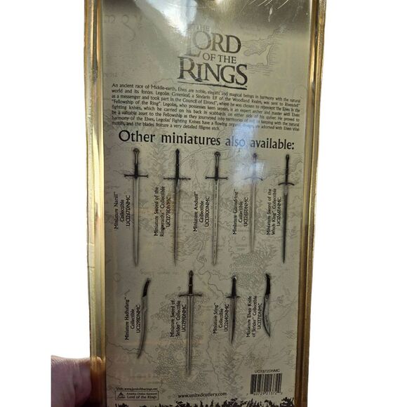 Vintage Lord of the Rings Minature Fighting Knives of Legolas 1/3 Scale United C - Picture 5 of 5
